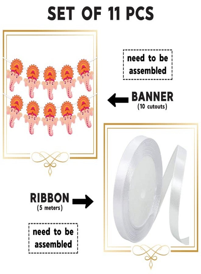 Festiko®Ganesh Ji Theme Banner for Ganesh chaturthi Party Decoration,Ganesh Festival Decorations, Party Supplies Set of 1 Pc Banner - Image 3